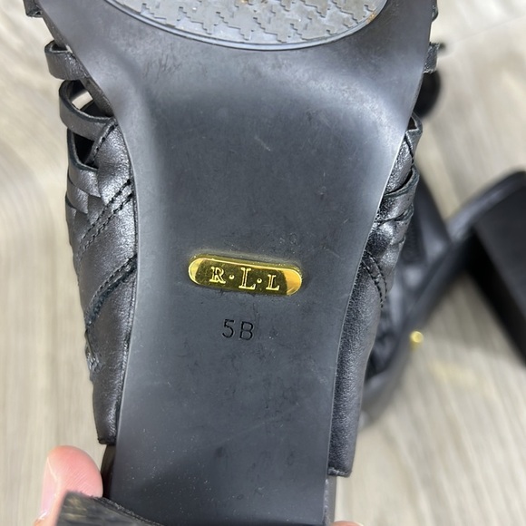 🍁2/$25 🍁 Lauren Ralph Lauren Hali Sandal Gladiator Black Heels - Picture 11 of 12